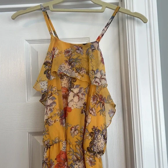 Prom Girl yellow maxi dress .. slight high low hem - Picture 3 of 6